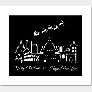 Merry Christmas Happy New Year Rome Italy Posters and Art